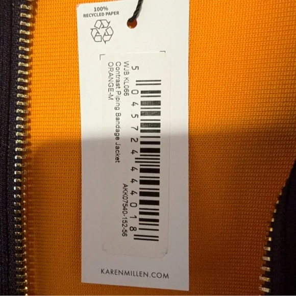 Karen Millen Orange Jacket with Gold Zipper - Picture 6 of 6